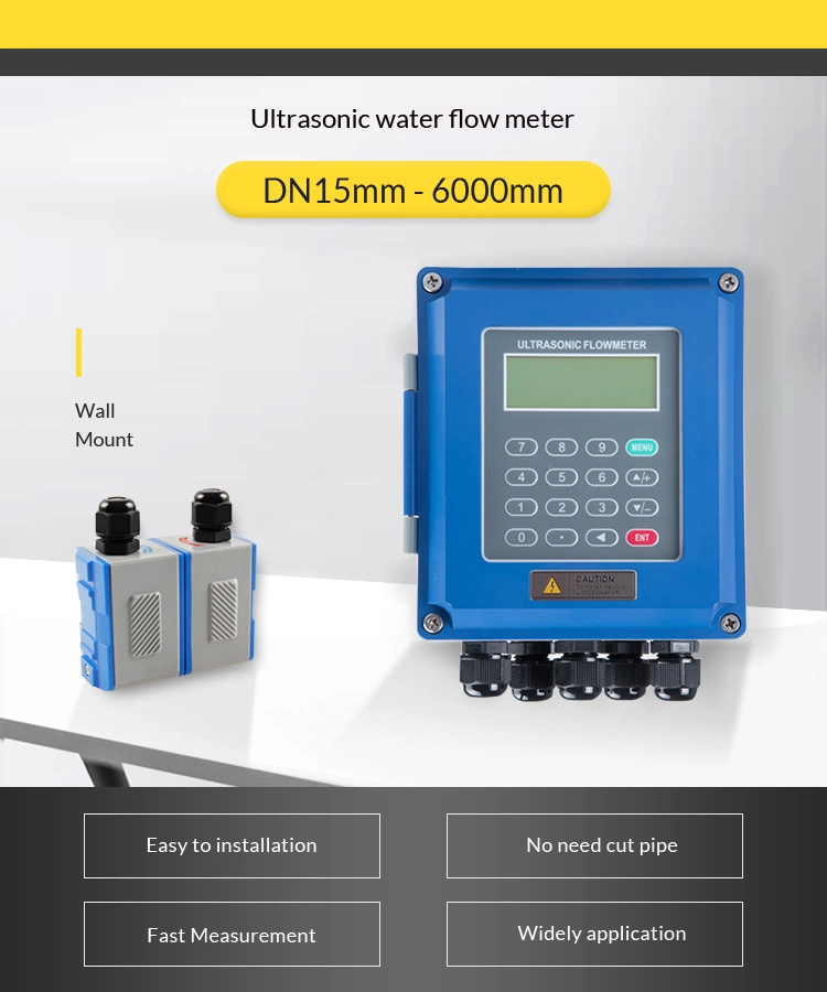 Portable Ultrasonic Transit-Time Liquid Flow Meter Ultrasonic Flowmeter Price